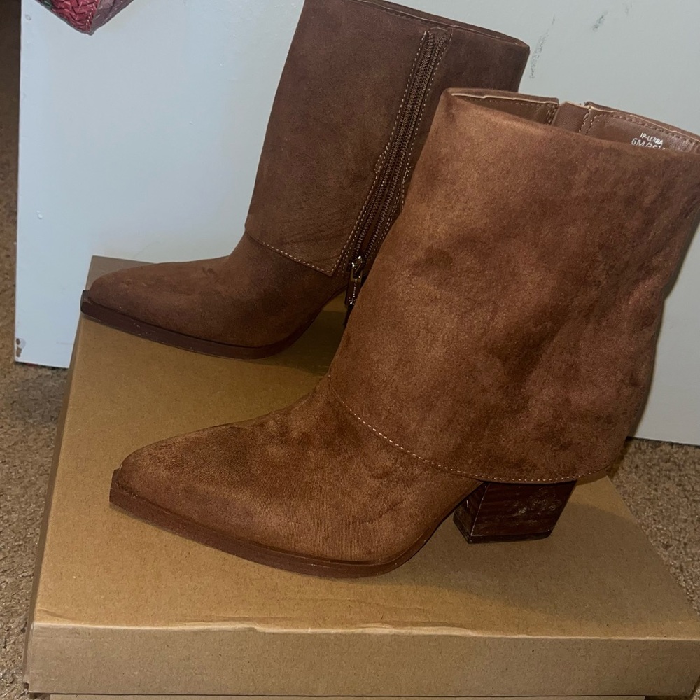 Women's Brown Suede Ankle Boots